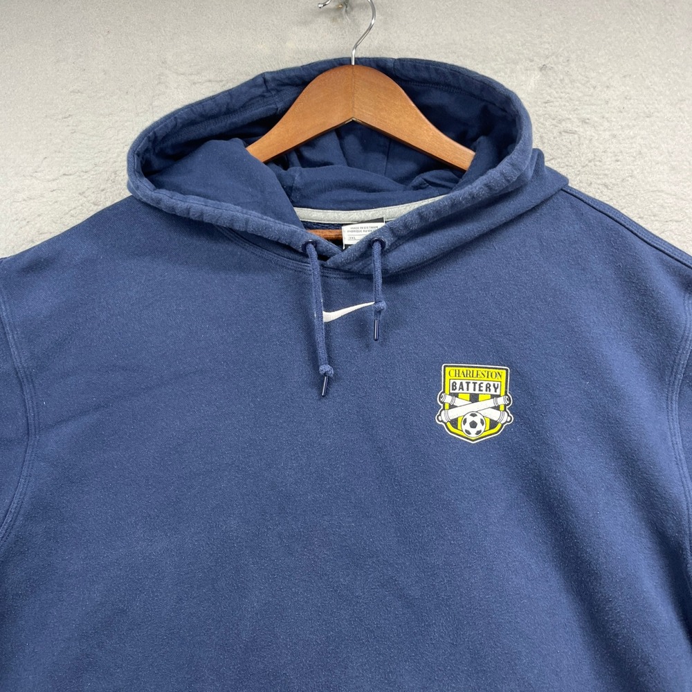 Nike Charleston Battery Hoodie Mens 3XL Blue Soccer Pullover Fleece Sportswear